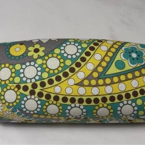 Vera Bradley Teal and Yellow Patterned Sunglasses Case